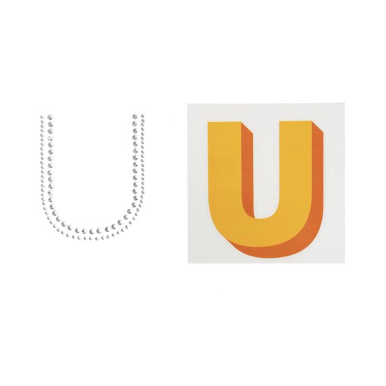 Cold Transfer and Bling Letter U Sticker Set image number 3