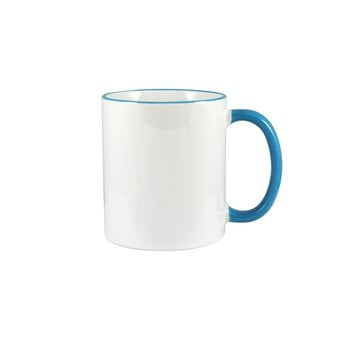 Light Blue Rim and Handle Photo Mug