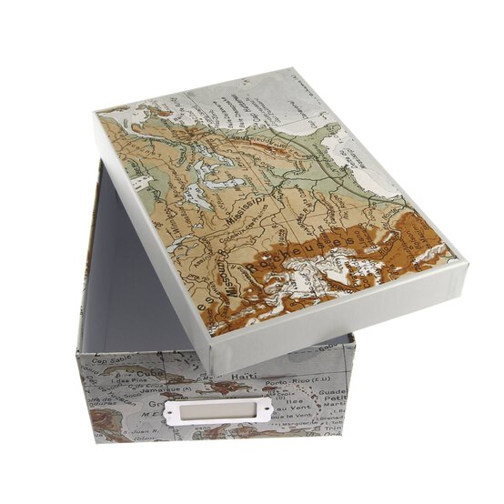 Blue Map Storage Box 11cm x 20cm x 29cm image number 2