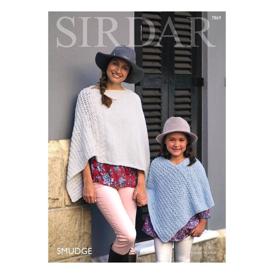 Sirdar Smudge Ponchos Digital Pattern 7869 image number 1