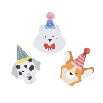 Party Dog Paper Stickers 3 Pack
