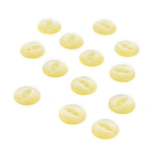 Hemline Yellow Basic Fish Eye Button 13 Pack image number 1