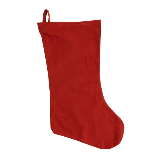 Red Cotton Linen Christmas Stocking image number 1