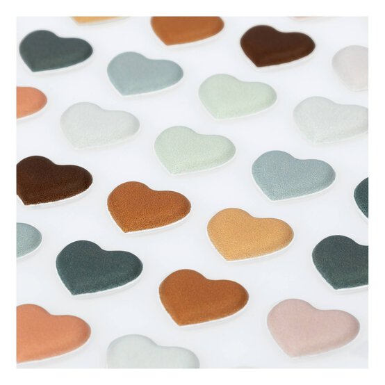 Natural Heart Puffy Stickers 78 Pack image number 2