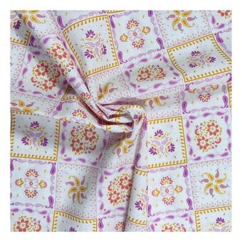 Island Haven Tropical Tiles Cotton Fabric by the Metre