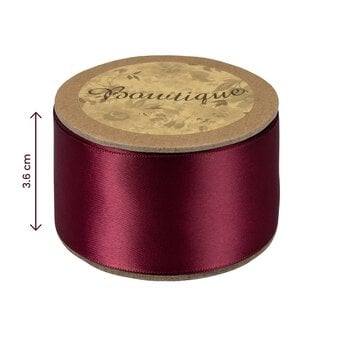 Wine Double-Faced Satin Ribbon 36mm x 5m image number 4