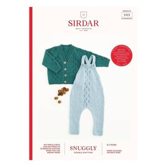 Sirdar Snuggly DK Cardigan and Dungarees Pattern 5433