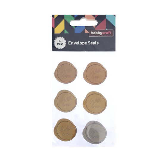 Metallic With Love Envelope Seal Stickers 6 Pack  image number 3