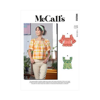 McCall's Women's Tops  Sewing Pattern M8202Y (Y XS-M)