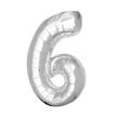 Extra Large Silver Foil Number 6 Balloon