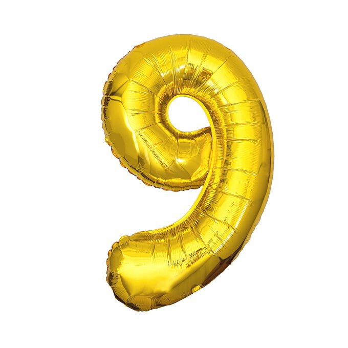 Extra Large Gold Foil Number 9 Balloon image number 1