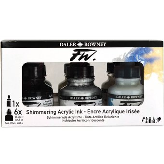 Daler-Rowney FW Shimmering Acrylic Ink 29.5ml 6 Pack image number 3