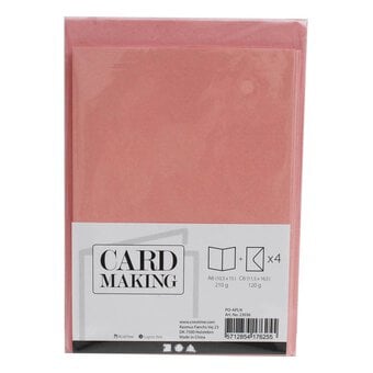 Pearlescent Pink Cards and Envelopes A6 4 Pack image number 2