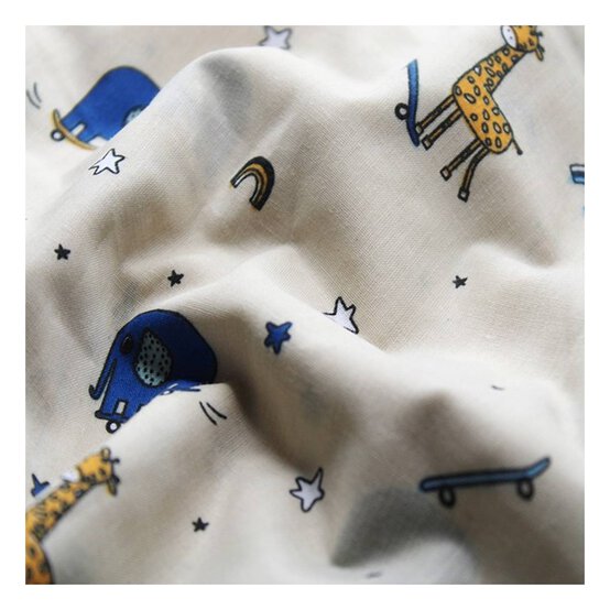 Beige Animals Skoot Polycotton Fabric by the Metre image number 3