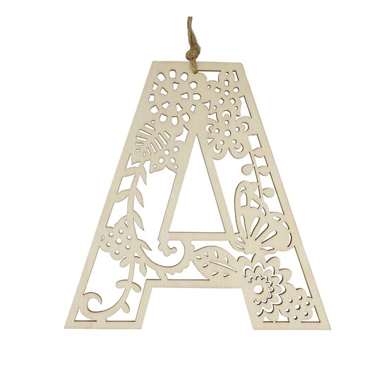 Wooden Filigree Hanging Letter A 12cm image number 3