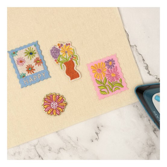 Floral Iron-On Patches 4 Pack image number 2
