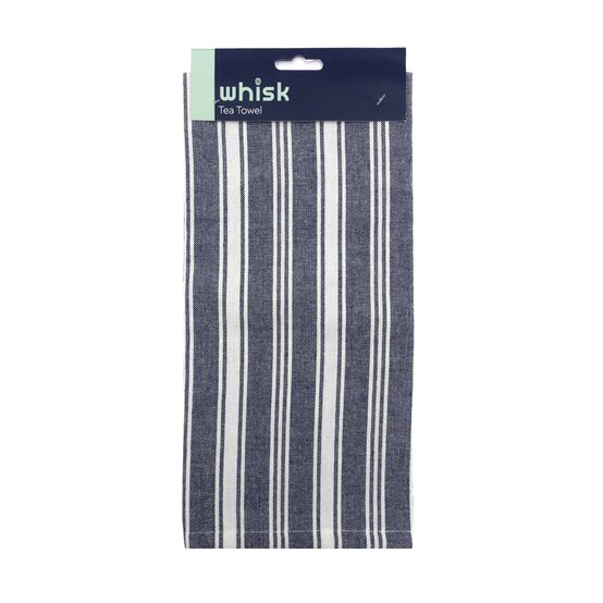 Whisk Blue Stripe Tea Towel image number 1