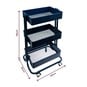 Dark Blue Three Tier Storage Trolley image number 5