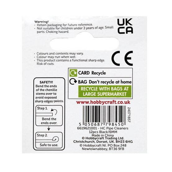 Black Pipe Cleaners 12 Pack image number 5