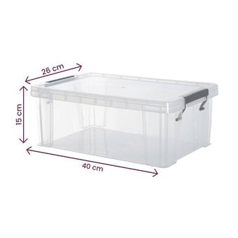 Whitefurze Allstore 10 Litre Clear Storage Box  image number 4