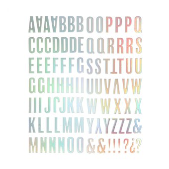 Iridescent Chipboard Alphabet Stickers