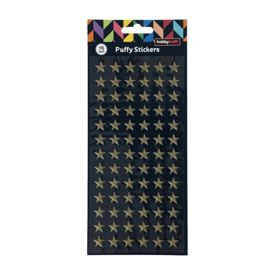 Gold Star Puffy Stickers 78 Pack image number 4