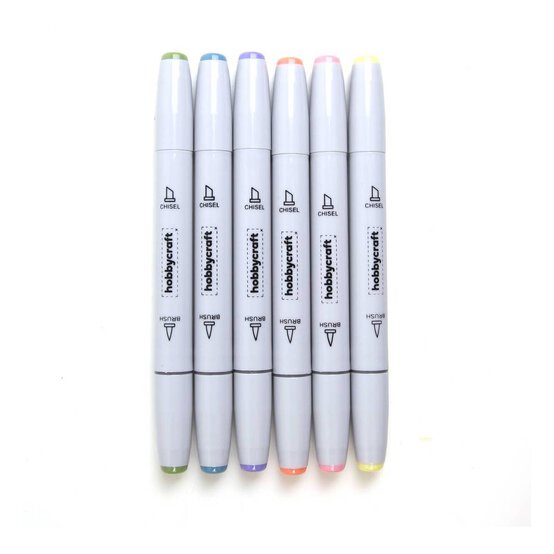 Pastel Dual Tip Graphic Markers 6 Pack image number 1