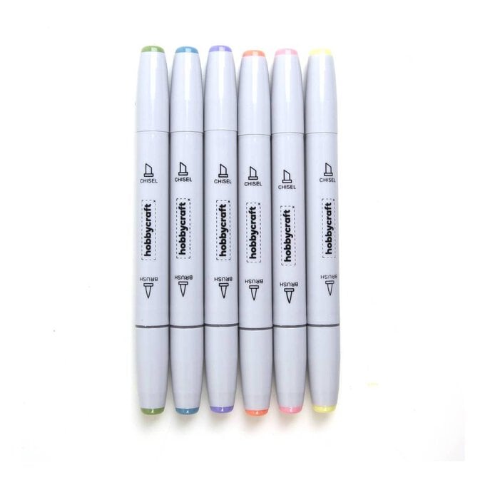 Pastel Dual Tip Graphic Markers 6 Pack image number 1