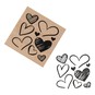 Messy Hearts Wooden Stamp 5cm x 5cm image number 1