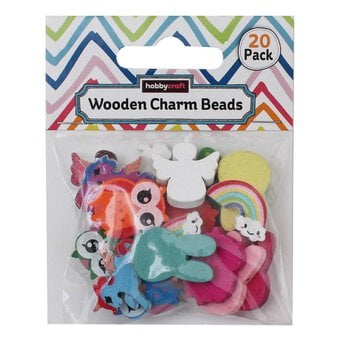 Wooden Charm Beads 20 Pack image number 2