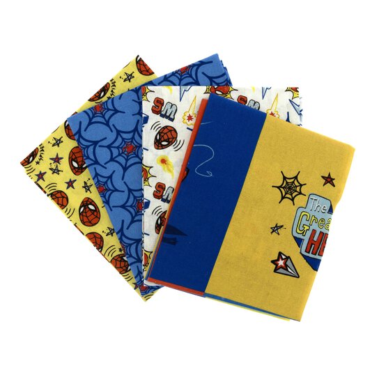 Spider-Man Web Doodle Patch Cotton Fat Quarters 4 Pack image number 1