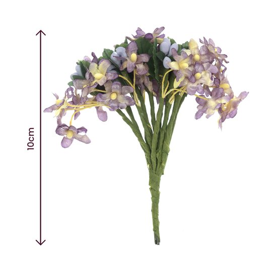 White and Purple Verbana Floral Pick 10cm image number 4