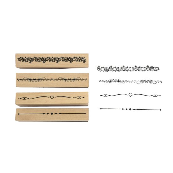 Border Wooden Stamps 4 Pack image number 1