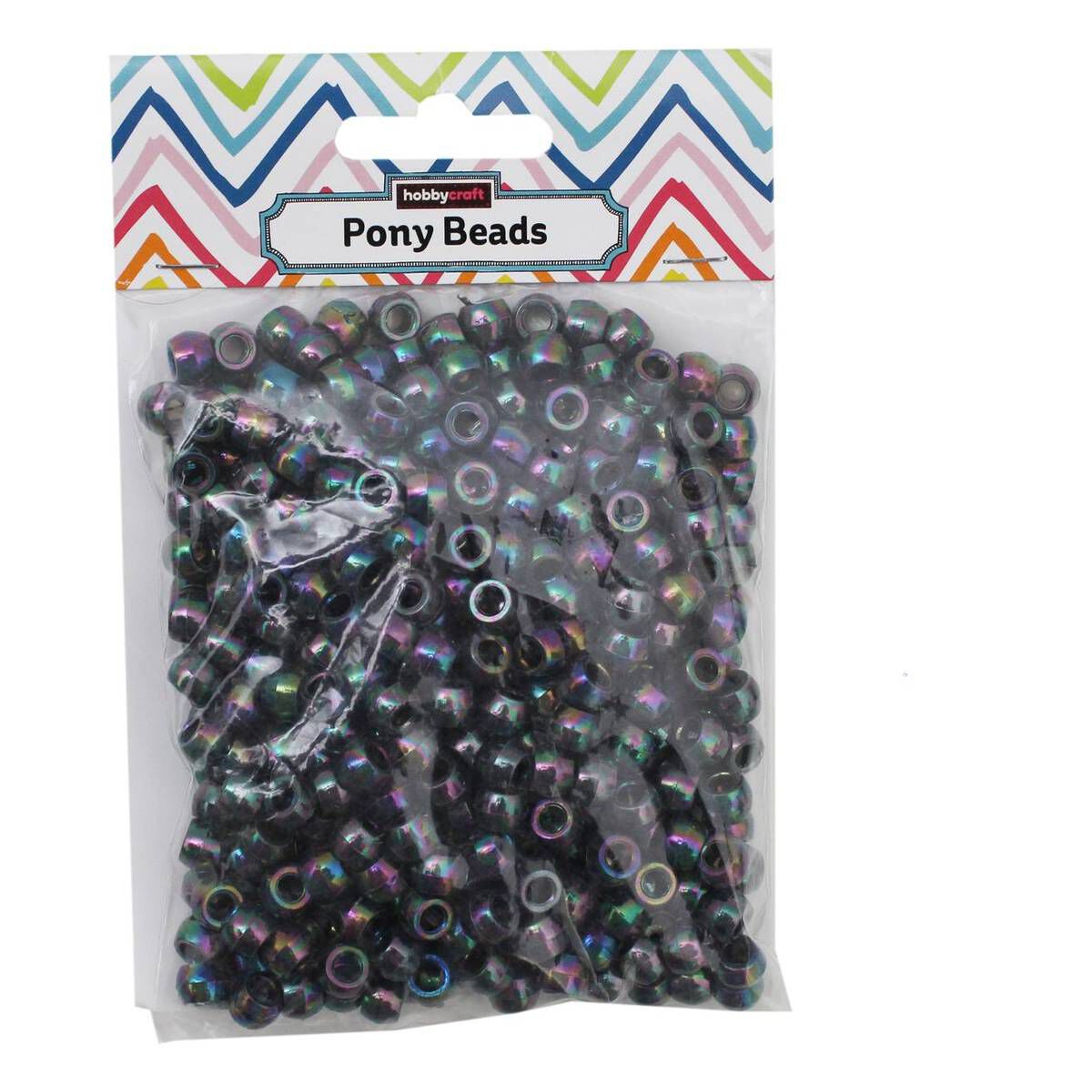 Metallic Black Pony Beads 68.3g Hobbycraft
