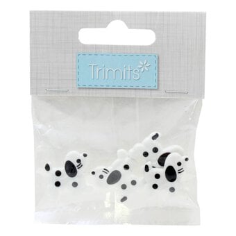 Trimits Black and White Dog Craft Buttons 4 Pieces