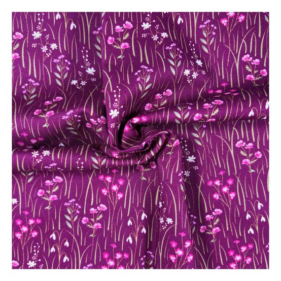 Nocturne Flora Twilight Lawn Cotton Fabric by the Metre image number 1
