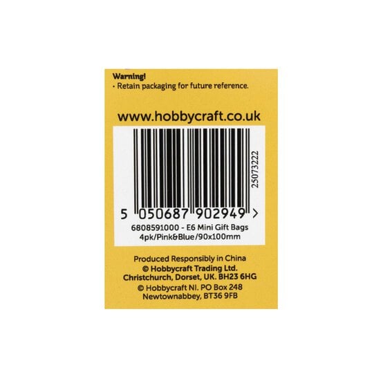 Blue and Pink Mini Easter Gift Bags 4 Pack image number 4