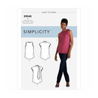 Simplicity Neck Tie Tops Sewing Pattern S9045 (6-14)