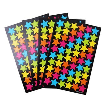 Multi-Coloured Star Paper Stickers 240 Pack