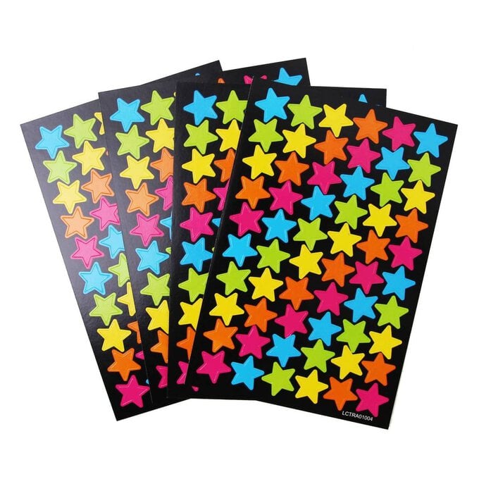 Multi-Coloured Star Paper Stickers 240 Pack image number 1