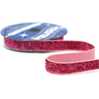 Metallic Spicy Pink Woven Sparkle Ribbon 10mm x 2.5m image number 3