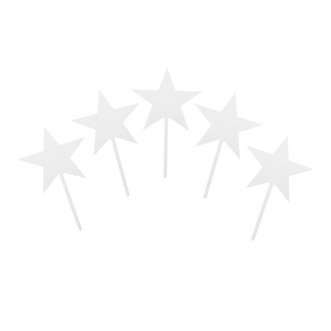 Clear Star Acrylic Cake Toppers 5cm x 9cm 5 Pack image number 1