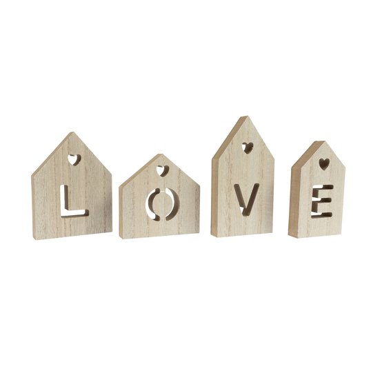 Wooden Love Houses Set 4 Pieces image number 3