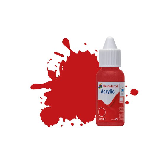 Humbrol 220 Italian Red Gloss Paint Acrylic Dropper 14ml image number 1
