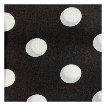 Black and White Spot Polycotton Fabric by the Metre