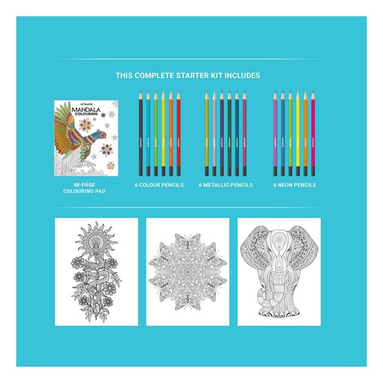 Artmaker Mandala Colouring Kit image number 3