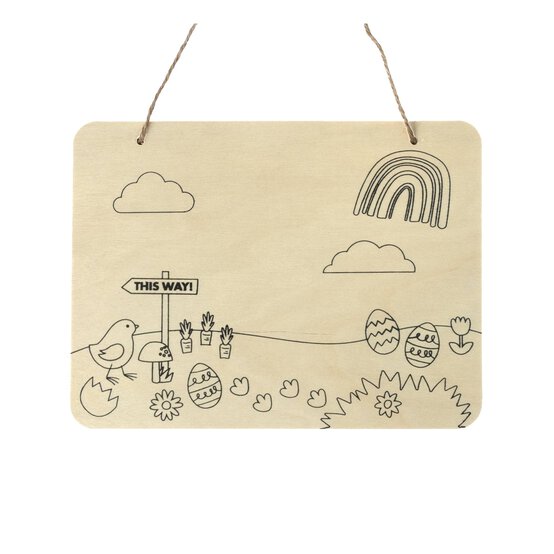 Paint Your Own Wooden Easter Wall Hanging Kit image number 4
