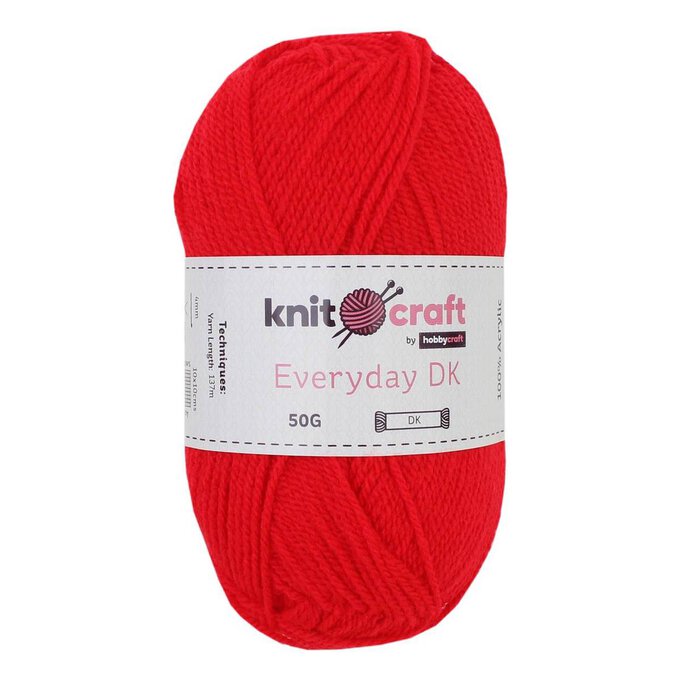 Knitcraft Red Everyday DK Yarn 50g image number 1