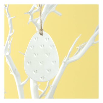 Hanging Ceramic Heart Egg Decoration 10cm