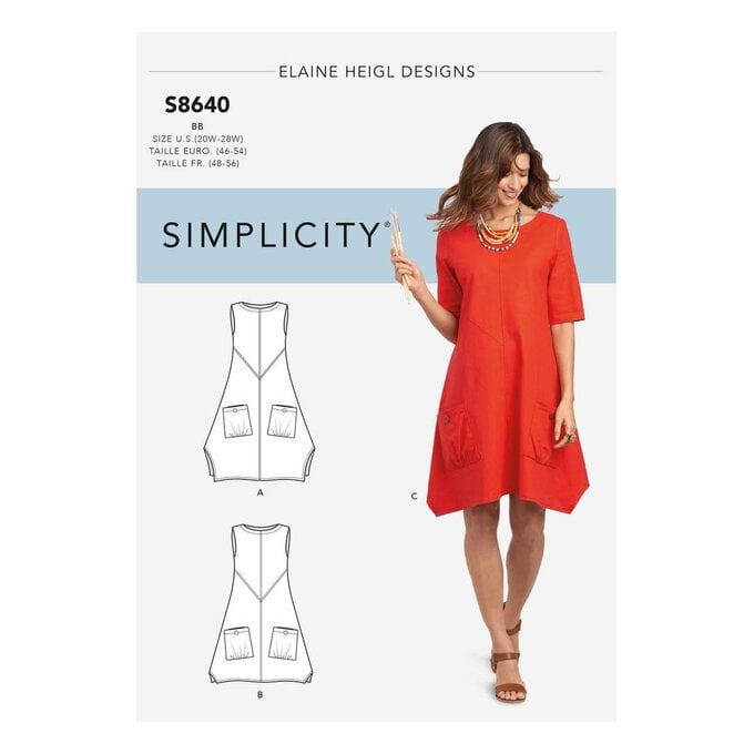 Simplicity Dress or Tunic Sewing Pattern S8640 (20-28) image number 1